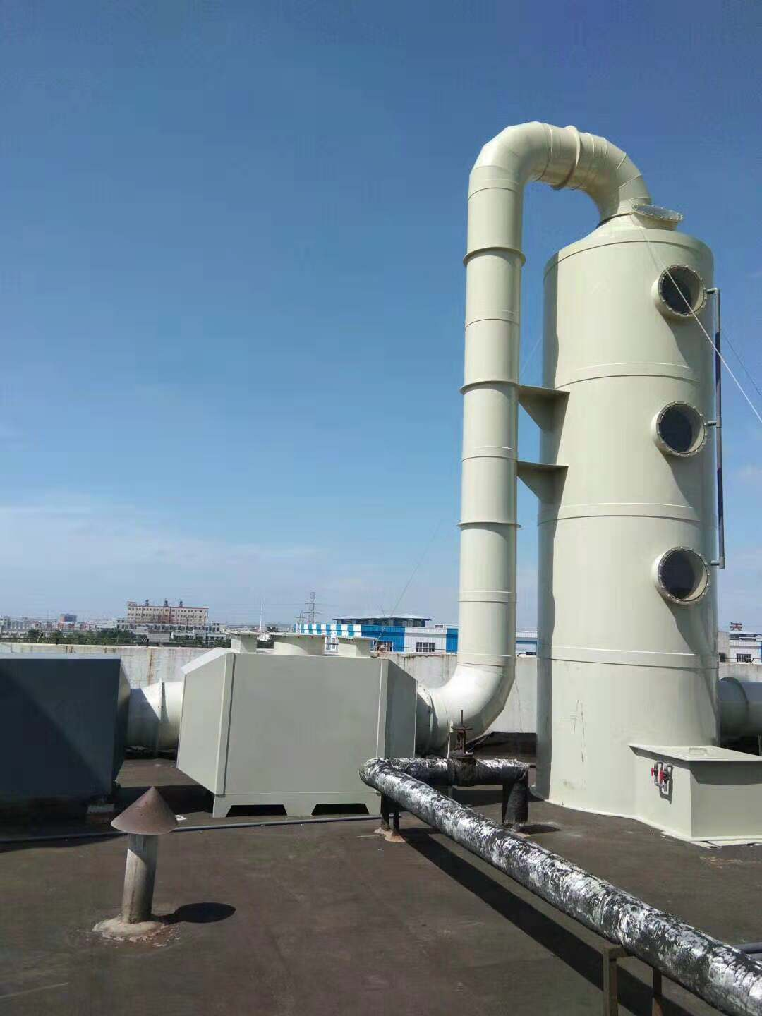 Hot sale polypropylene frp biogas air chemical wet scrubber filter forgas disposal machinery to remove impurities h2s scrub