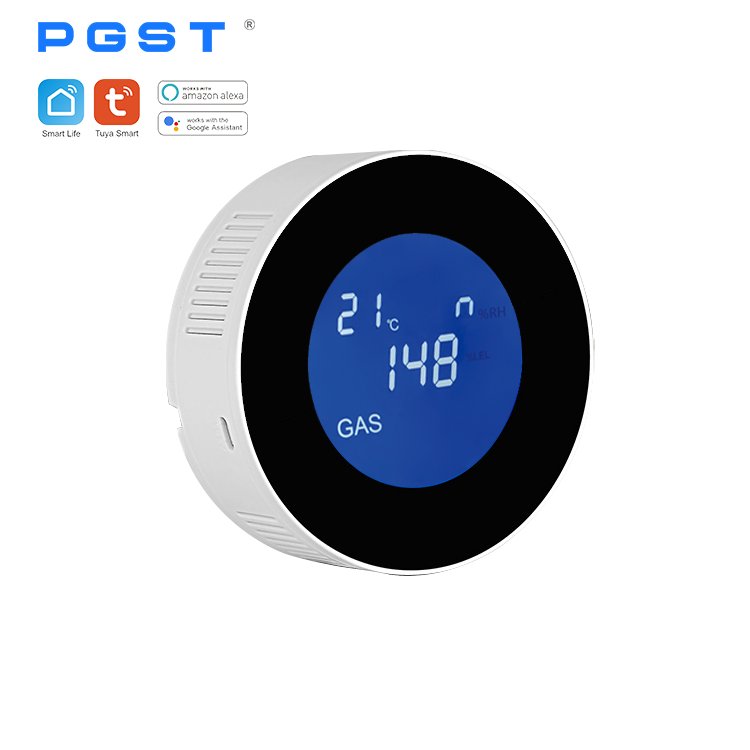 PGST Home Natural Tuya Gas LPG Detector Propane Alarm Leakage Sensor LED Display Methane Butane Fire Biogas Explosion Alarm