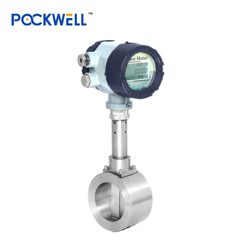 Pockwell high temperature digital RS485 propane biogas steam gas vortex air flow meter price