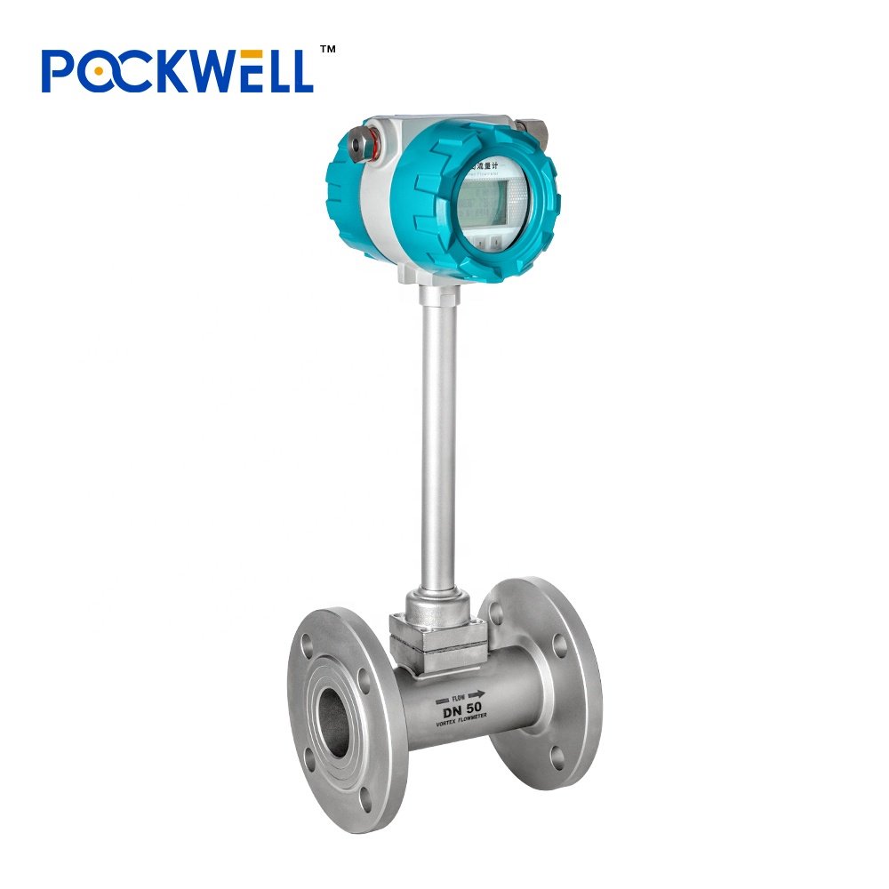 Pockwell high temperature digital RS485 propane biogas steam gas vortex air flow meter price
