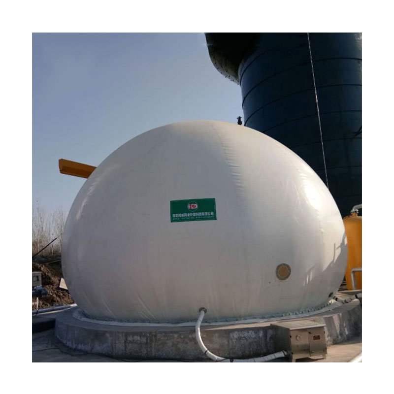 biogas plant with double membrane gas holder
