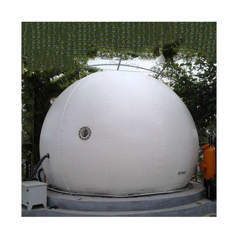 biogas plant with double membrane gas holder