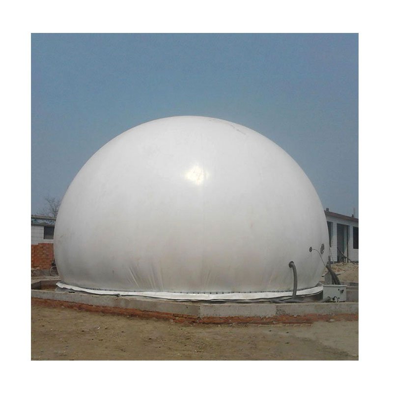 biogas plant with double membrane gas holder
