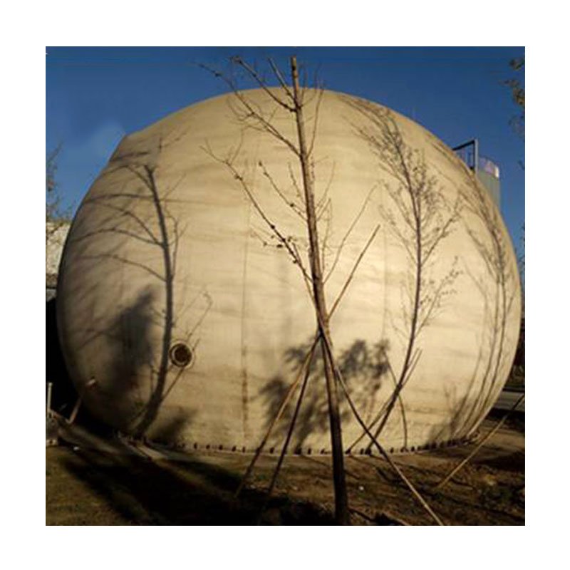biogas plant with double membrane gas holder