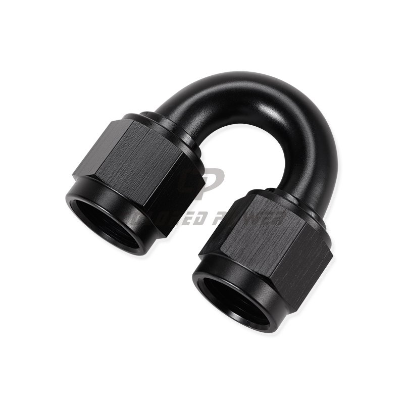 CNC Machining Parts 45 Degree Aluminum AN Female Flare to Female Coupler Union Hose Pipe Fittings