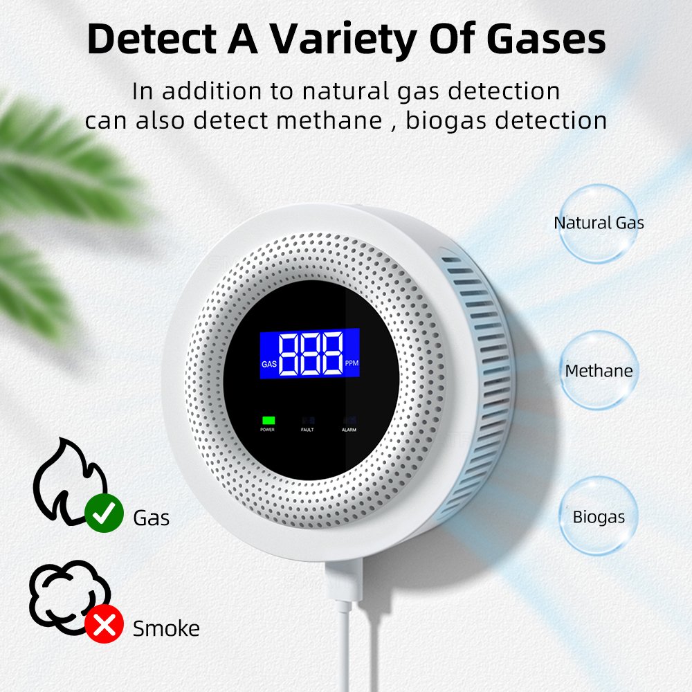 Household kitchen App Alarm Detector Leakage USB Powered Safety Smart Home Tuya Wifi Smart Natural Gas Sensor
