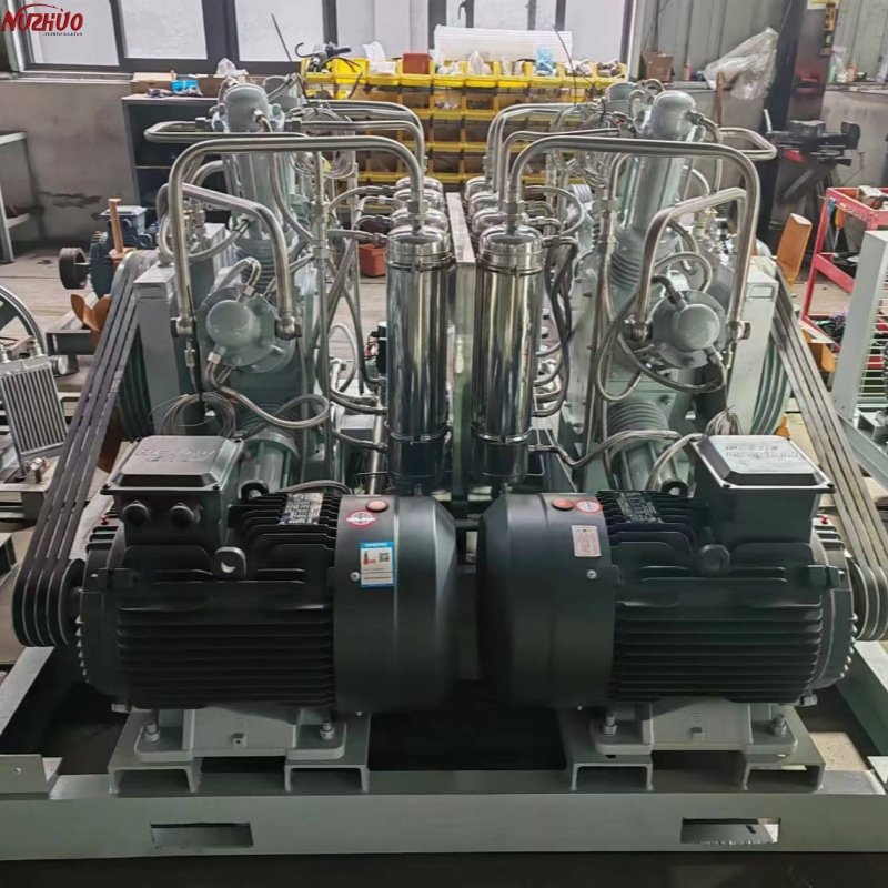 NUZHUO 6mins up to 200bar Oxygen Booster Compressor More Efficient Gas Compressor for N2 O2 Cylinder Fill