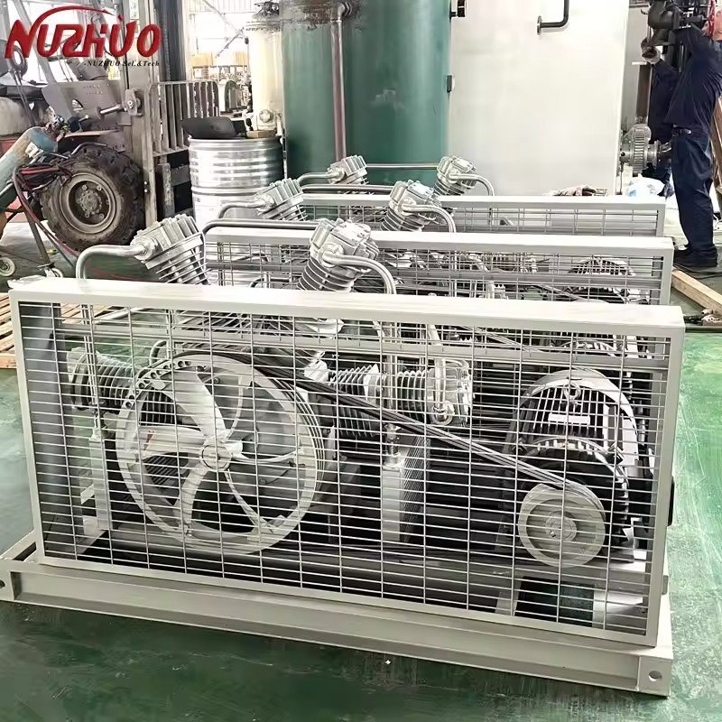 NUZHUO 6mins up to 200bar Oxygen Booster Compressor More Efficient Gas Compressor for N2 O2 Cylinder Fill