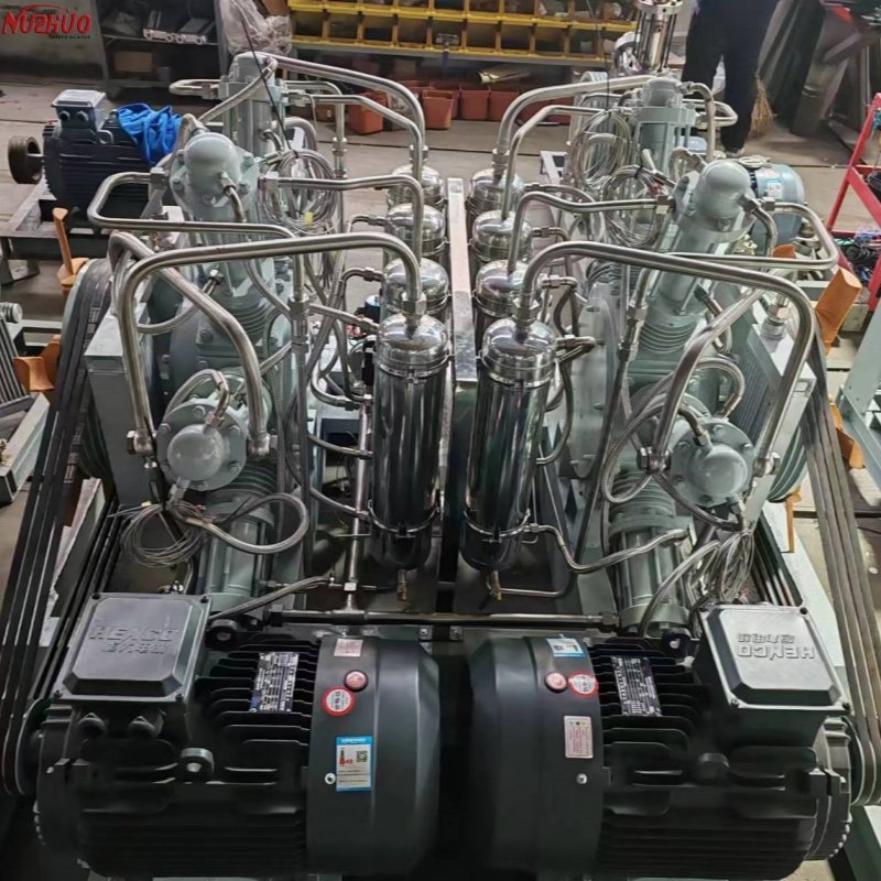 NUZHUO 6mins up to 200bar Oxygen Booster Compressor More Efficient Gas Compressor for N2 O2 Cylinder Fill