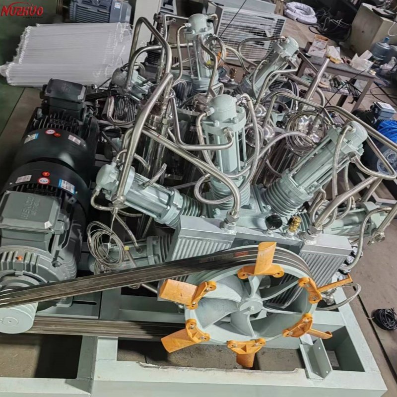 NUZHUO 6mins up to 200bar Oxygen Booster Compressor More Efficient Gas Compressor for N2 O2 Cylinder Fill