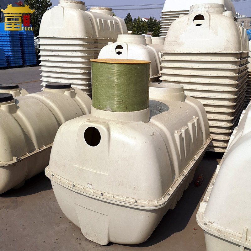 Fiberglass Plastic FRP GRP Mini Small Household Septic Tank Toilet Biogas Plant Three Chamber Septic Tank