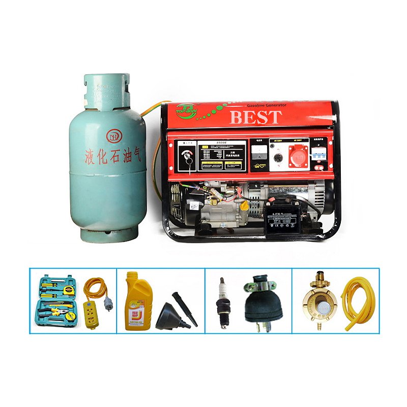6.8kva Dual fuel generator 5kW gasoline LNG LPG CNG big power portable silent generator gas biogas generator dual fuel