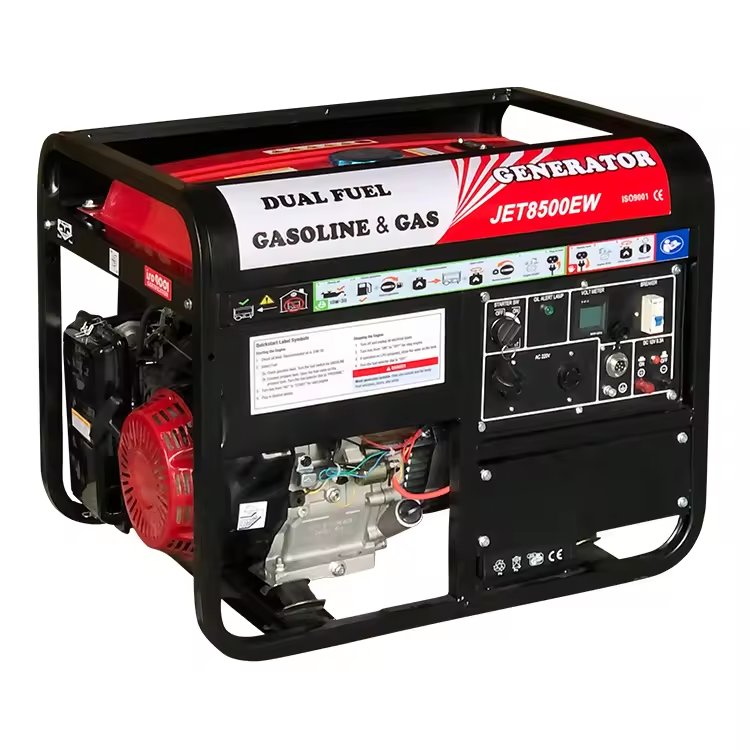 6.8kva Dual fuel generator 5kW gasoline LNG LPG CNG big power portable silent generator gas biogas generator dual fuel