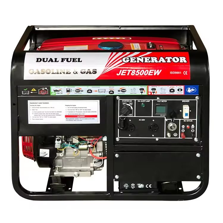 6.8kva Dual fuel generator 5kW gasoline LNG LPG CNG big power portable silent generator gas biogas generator dual fuel