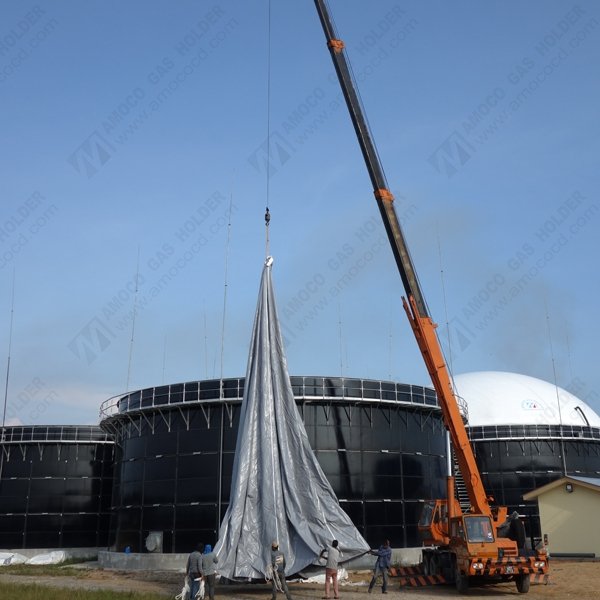 BIOGAZ ROOF FOR BIODIGESTER OF FACTORY WASTE BIOGAS PLANT