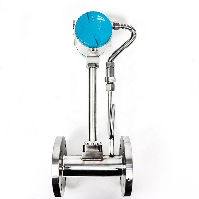 Insertion type stainless steel gas liquid steam gas flow meter digital steam propane biogas vortex compressor air flow meter