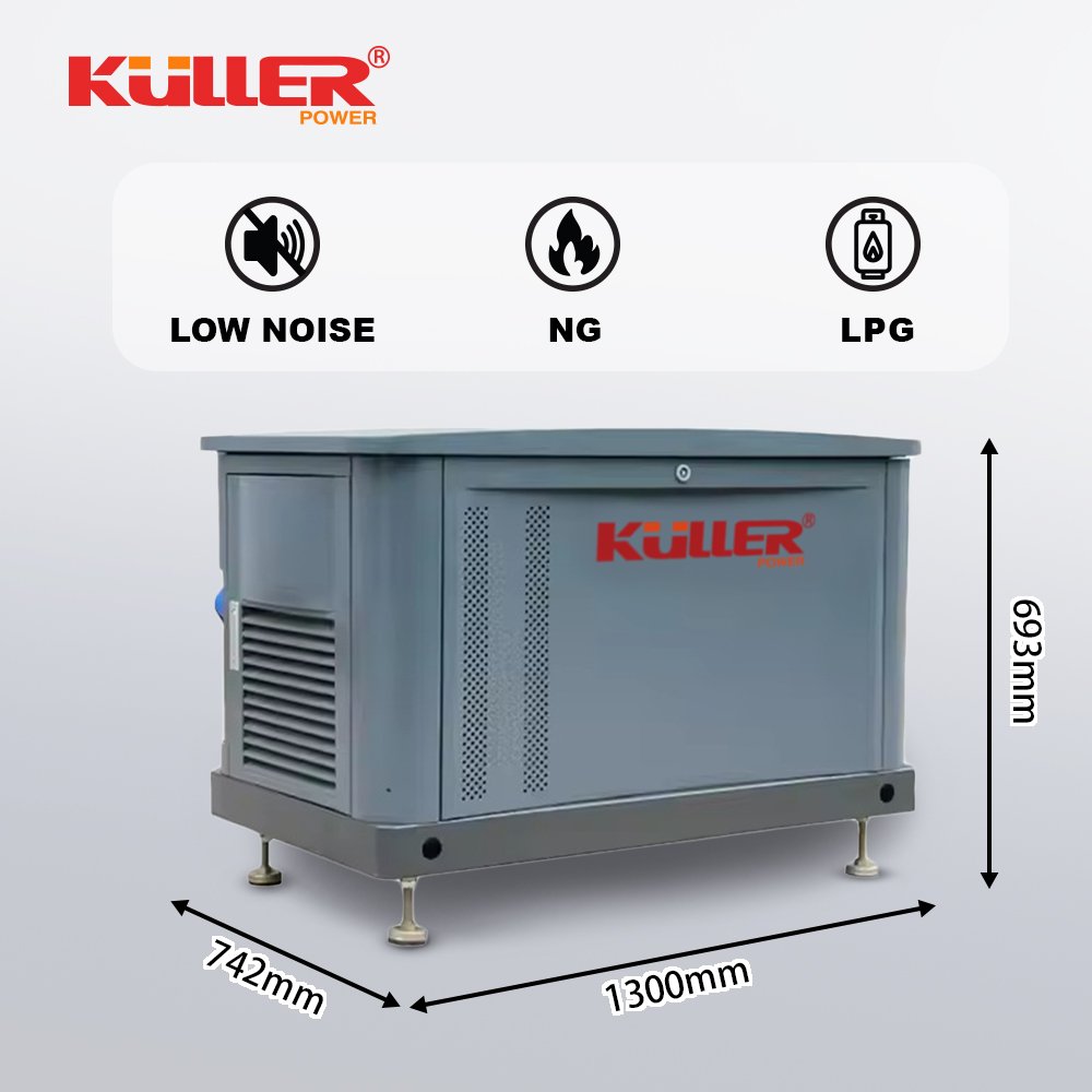 6KW 8KW 10KW Mute Turbine Generator Single Phase Water Cooled 220V/380V DC Output for LPG/Biogas-Natural Gas Liquefied