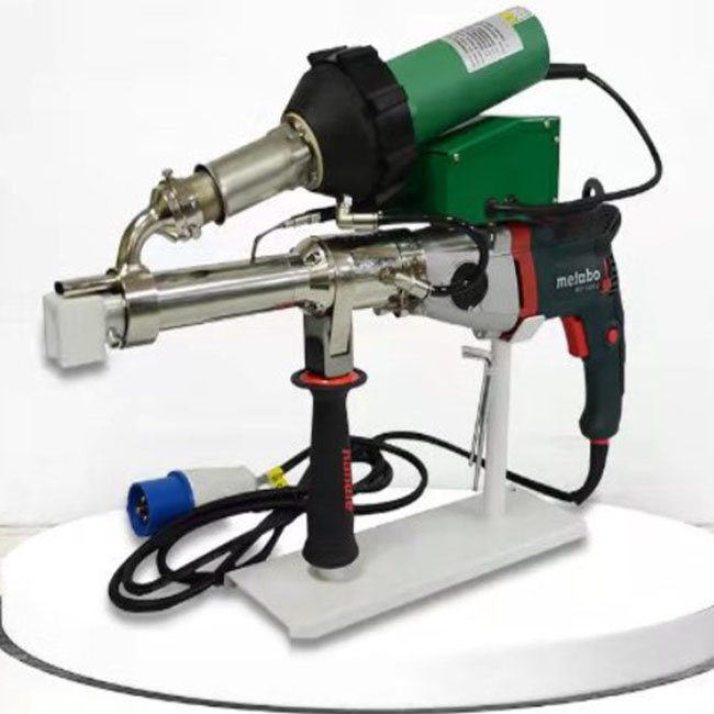 Thermoplastic HDPE PP PVDF sheet biogas liner geomembrane hand extruder welding gun