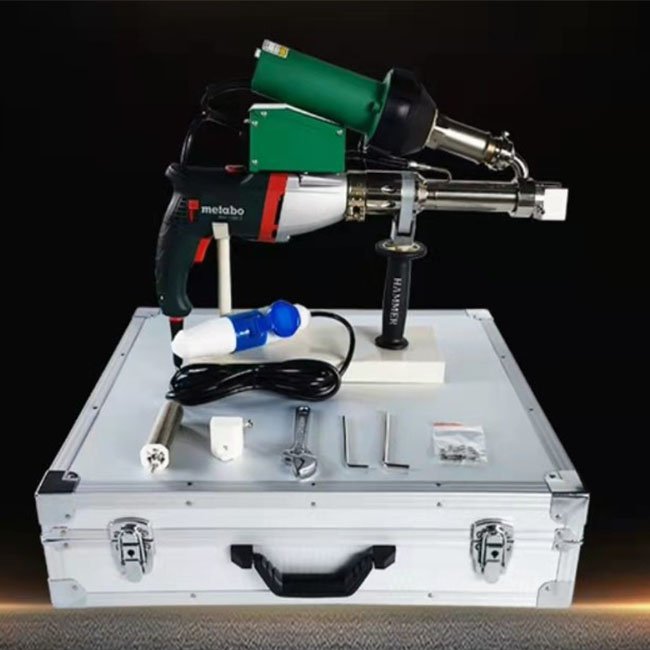 Thermoplastic HDPE PP PVDF sheet biogas liner geomembrane hand extruder welding gun