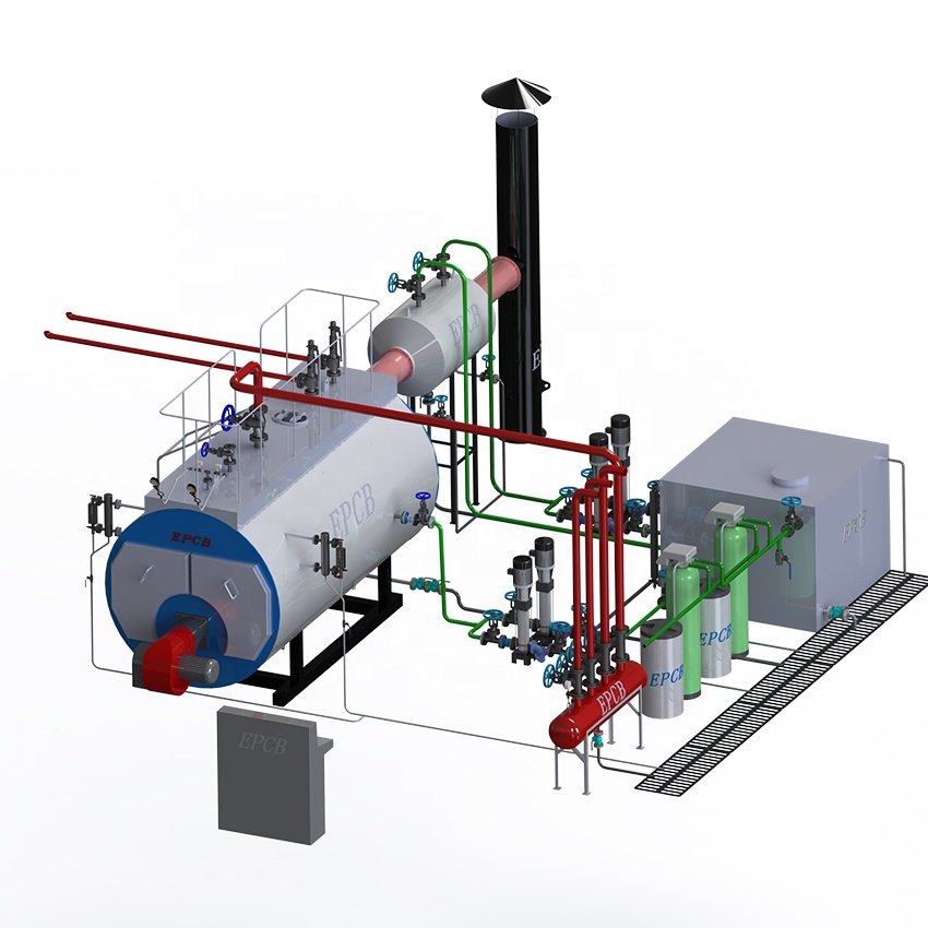 EPCB Industrial PLC Automatic 6 Ton Gas Diesel Fired Steam Boiler for Sterilization Pasteurization