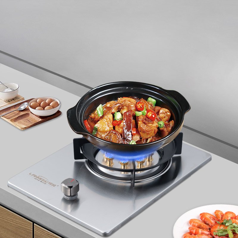 Household Embedded Single 3800w Biogas Stove Burners Stainless Steel Biogas Stove