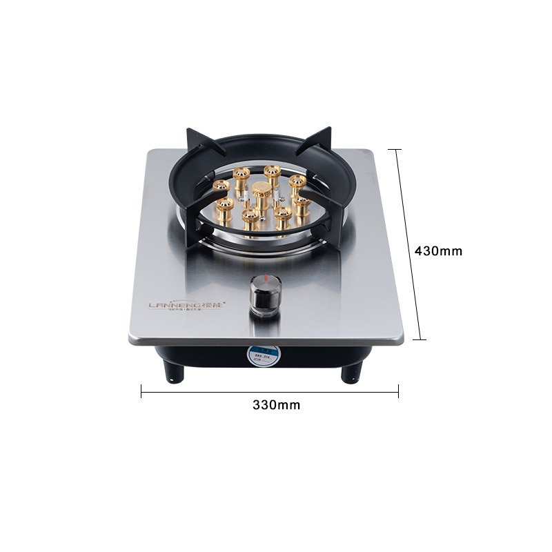 Household Embedded Single 3800w Biogas Stove Burners Stainless Steel Biogas Stove
