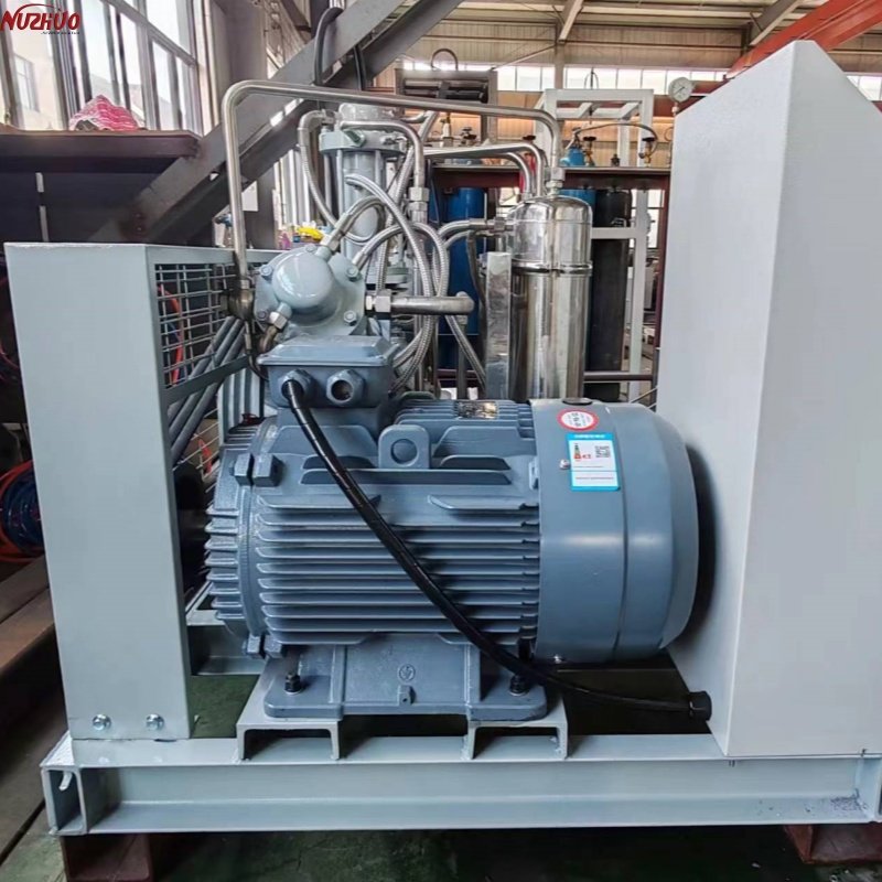 NUZHUO 2024 Self-lubricating Nitrogen Oxygen Filling Machine PLC All Oil Free O2 N2 Compressor Booster