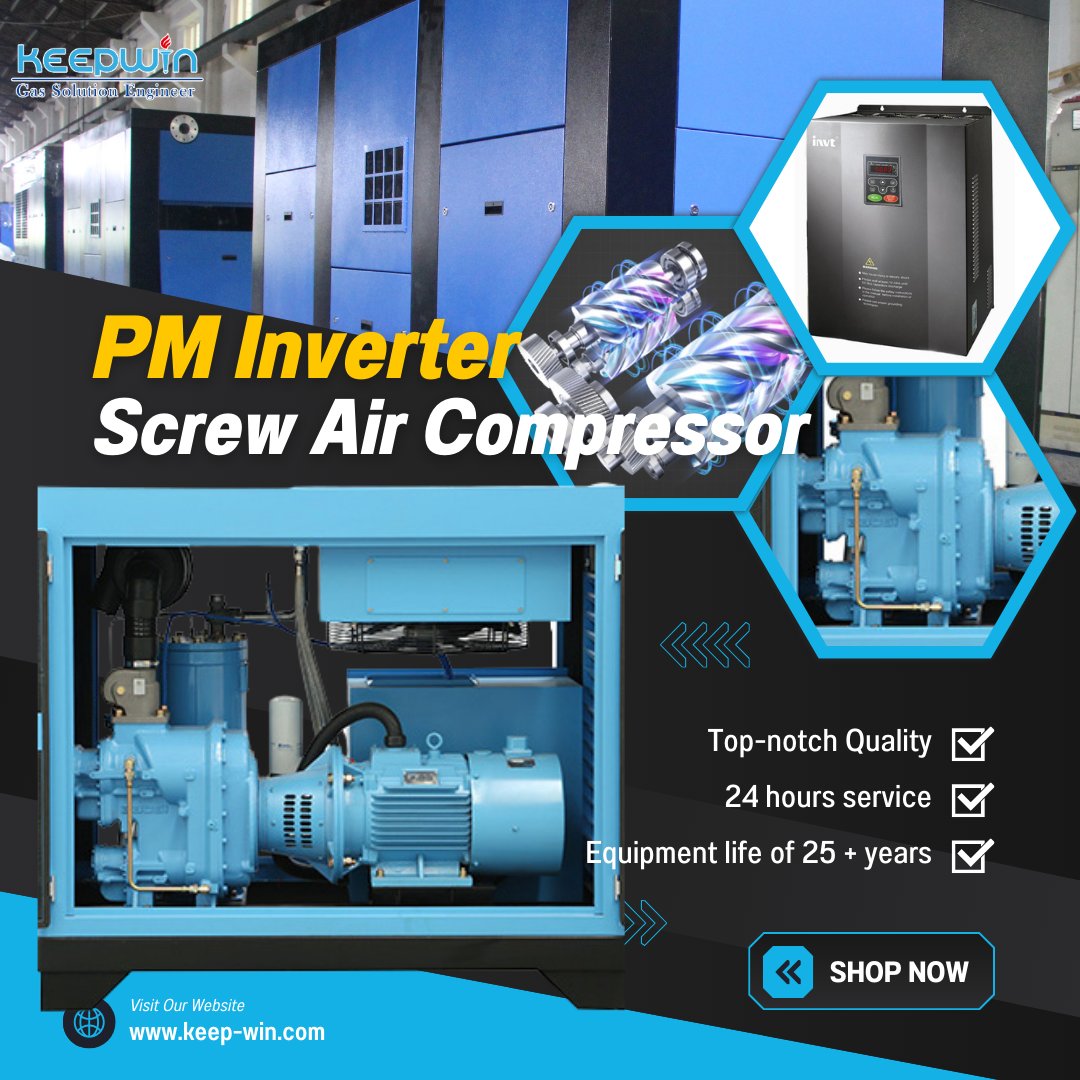 4 in 1 Combined Permanent Magnetic Air-compressor Industrial gas compressor 25HP 18.5KW Screw Air Compressor