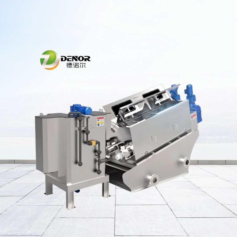 Multi Disk Twin Snail Screw Machinery Press for Food Waste Water Treatment Sludge Dewatering