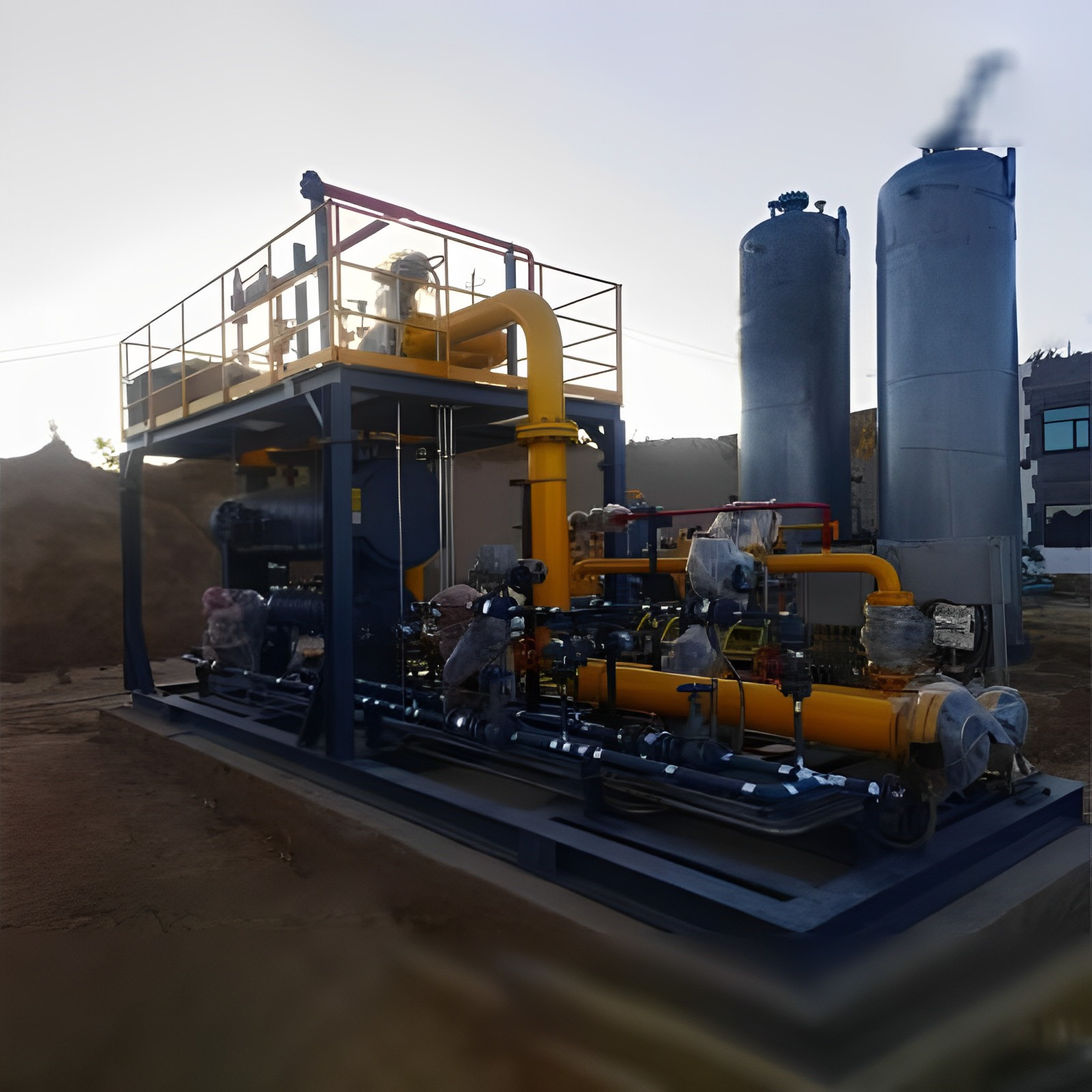 Petroleum device oilfield horizontal three phase separator / skid mounted oil gas water separator