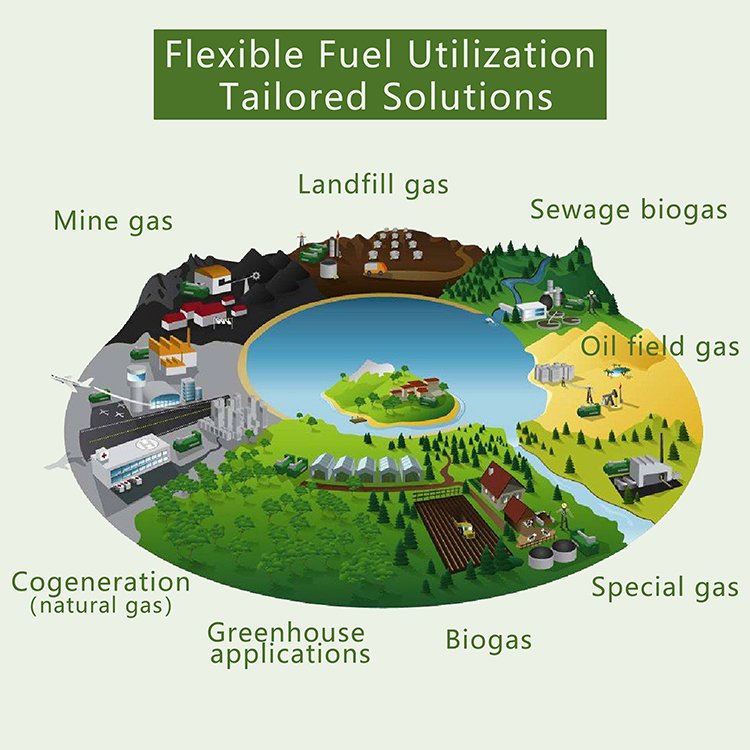 Biogas generator 200kw Natural gas generator for Clean Energy biogas electric generator