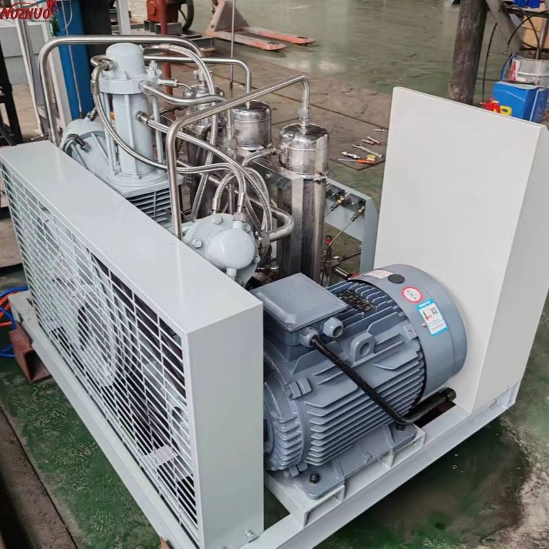 NUZHUO High Exhaust MAX 250bar N2 Oxygen Refilling Compressor Automatic All Oil Free Nitrogen O2 Booster