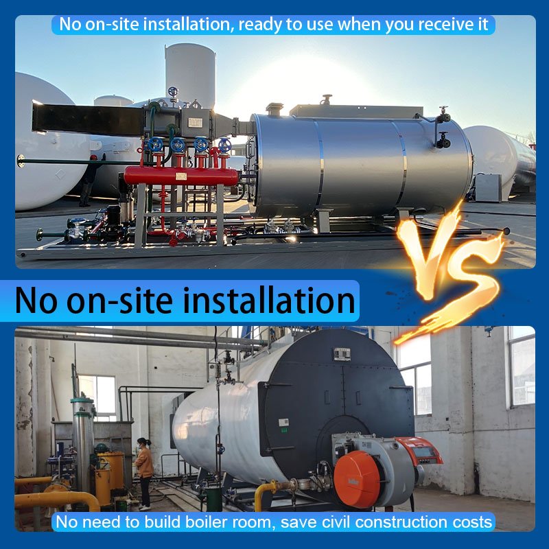 CJSE High Heating Efficiency biogas Fired Boiler Wns Series Steam Boiler For Food Industry