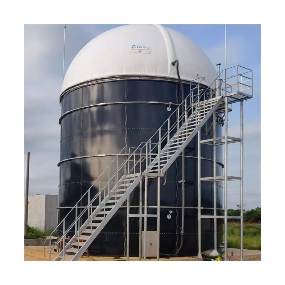 Biogas Plant Anaerobic Fermentation Tank Biogas Digester With Double Membrane Gas Holder Gas Storage Bag
