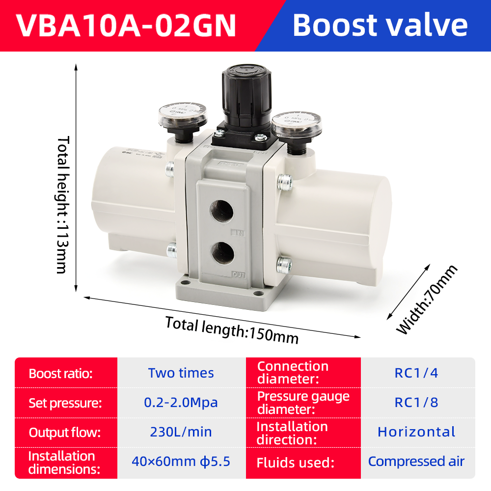 VBA10A-02GN SMC%100 unopened air booster Valve VBA40A-04GN VBA20A-03 Booster regulator compressor pneumatic tank booster