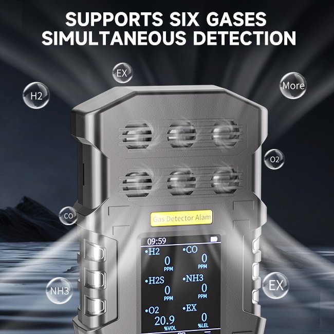 Biogas Analyser 6 in 1 Ch4 Co2 H2S Pump Portable Biogas Analyzer Portable Multi Gas Detector Price