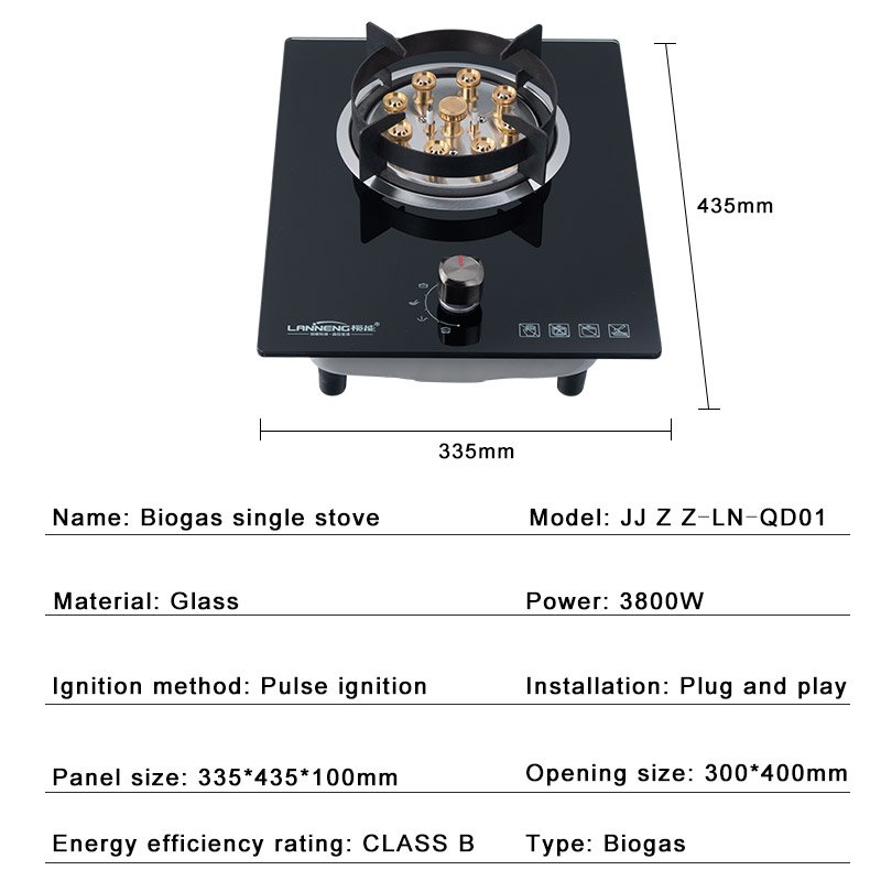 Household glass ceramic cooktop single burner biogas cooking electric stove