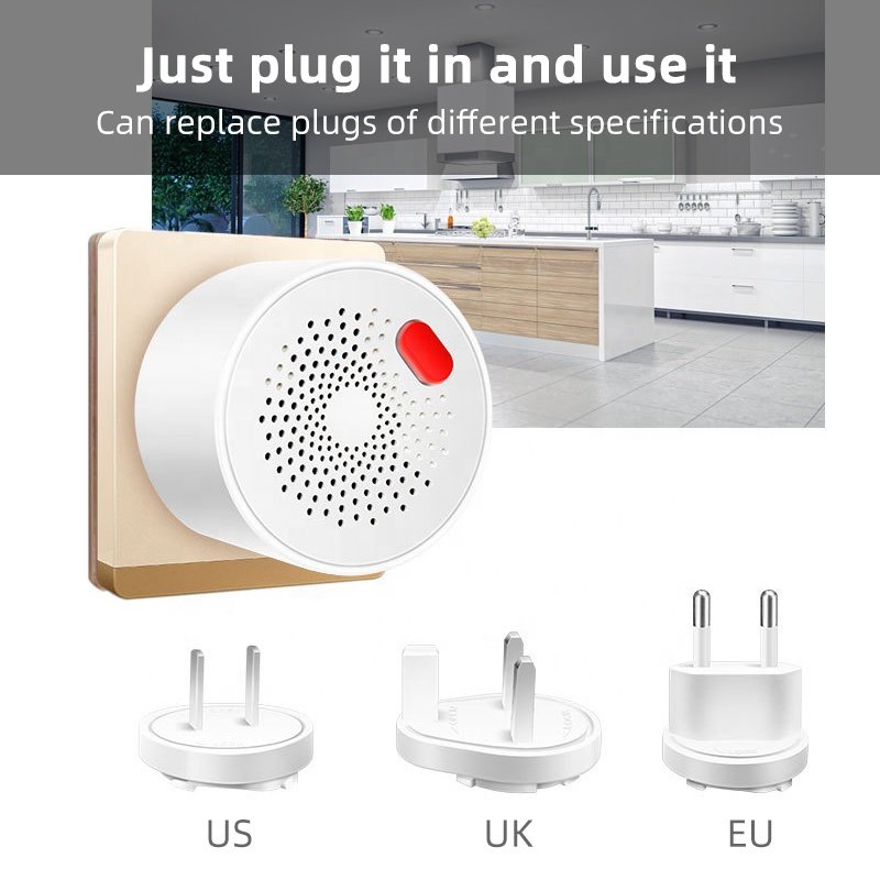 tuya smart wifi gas detector eu uk us ch4 natural Liquefied gas Biogas sensor multy gas leak detector