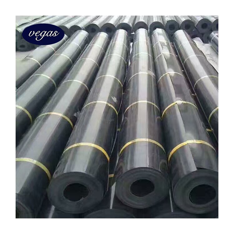 Hot sale black ASTM high density polyethylene smooth geomembrane with best price