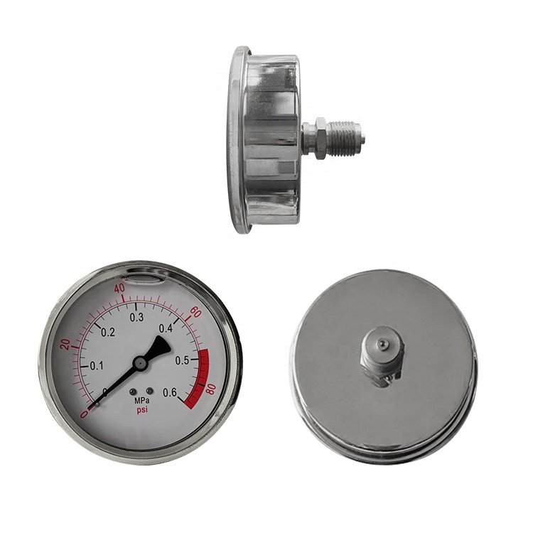 Stainless steel 80mm refrigeration espresso machine biogas pressure gauge