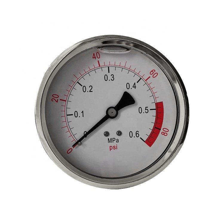 Stainless steel 80mm refrigeration espresso machine biogas pressure gauge