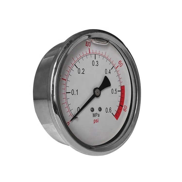 Stainless steel 80mm refrigeration espresso machine biogas pressure gauge