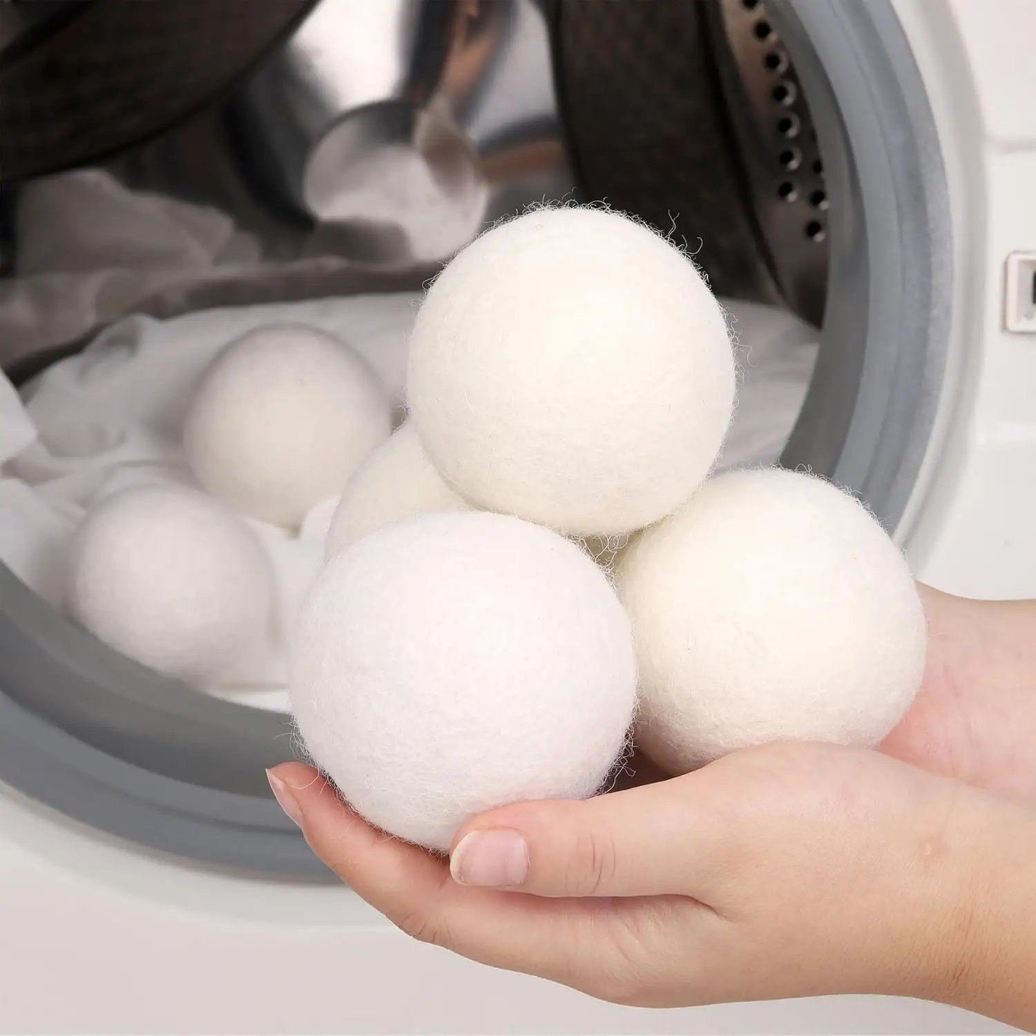 Customized 100% Organic New Zealand Reusable Natural Fabric Softener Healthy Felt Laundry Wool Dryer Balls