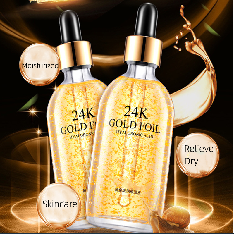 Private Label Skin Care Serum Vitamin E OEM Organic Anti Aging Brightening Wrinkle Face Vitamin C 24k gold face Serum