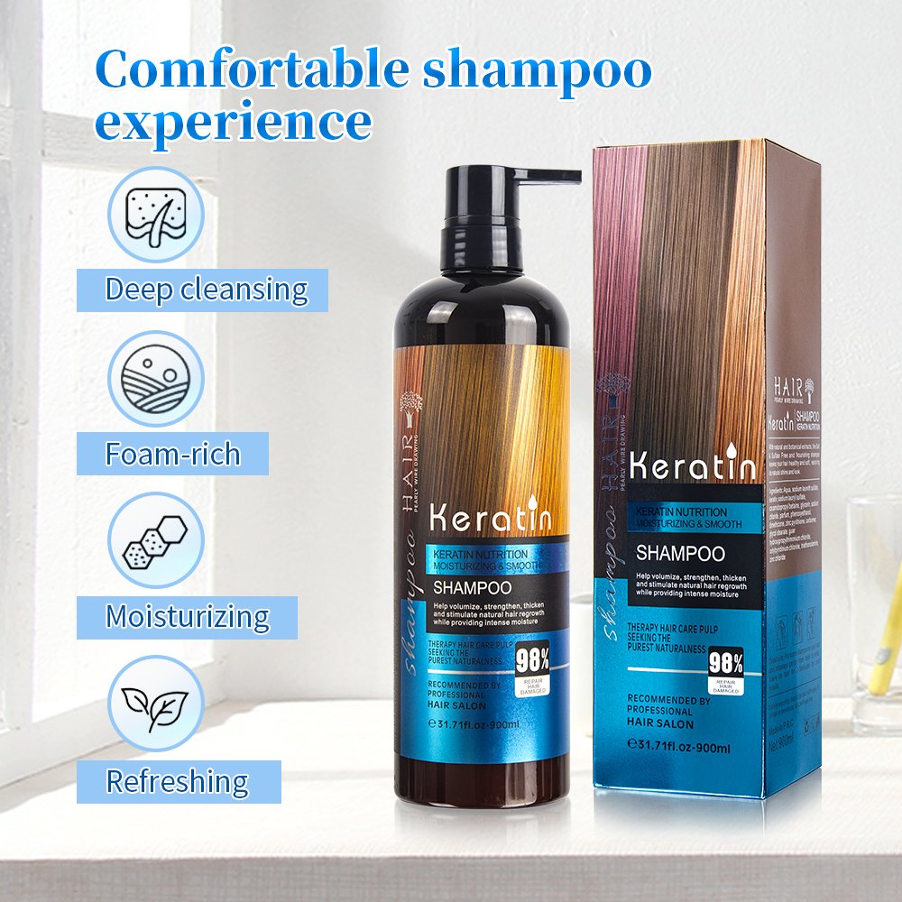 wholesale private label keratin hair care set protein natural shampoo and conditioner for women