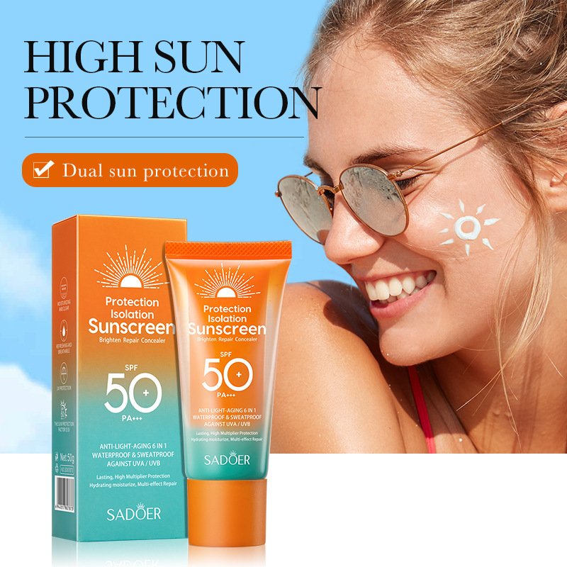 Wholesale High Multiples Lasting Sunscreen Organic Moisturizing Soothing Waterproof Uva+uvb Sun Cream Spf 50
