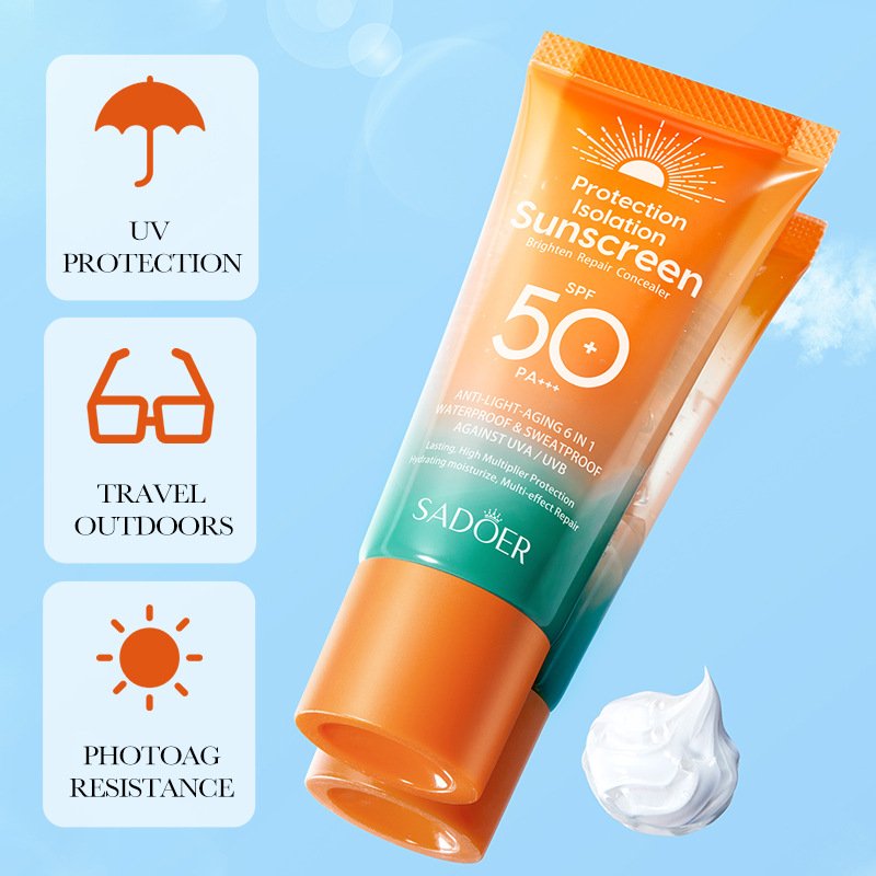 Wholesale High Multiples Lasting Sunscreen Organic Moisturizing Soothing Waterproof Uva+uvb Sun Cream Spf 50