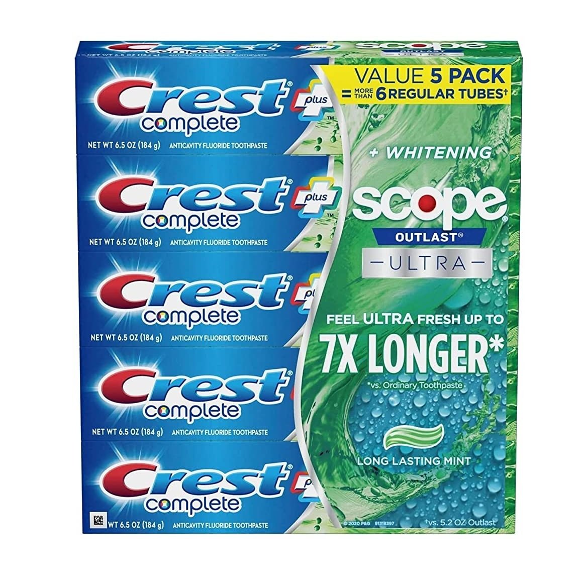 Crests + Scope Complete Whitening Toothpaste, Minty Fresh, .85 oz