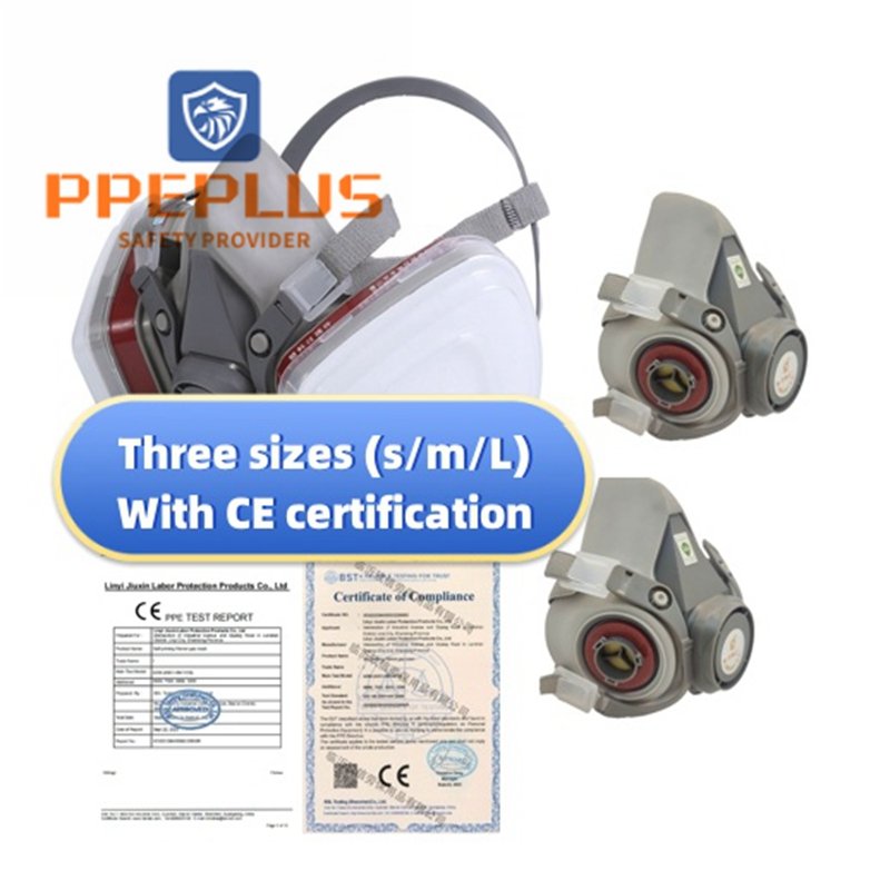 PPE PLUS Respirator Half Face Gas Mask For Against Dust, Organic Vapors, Gas, Smoke, Fire, Painting, Sanding
