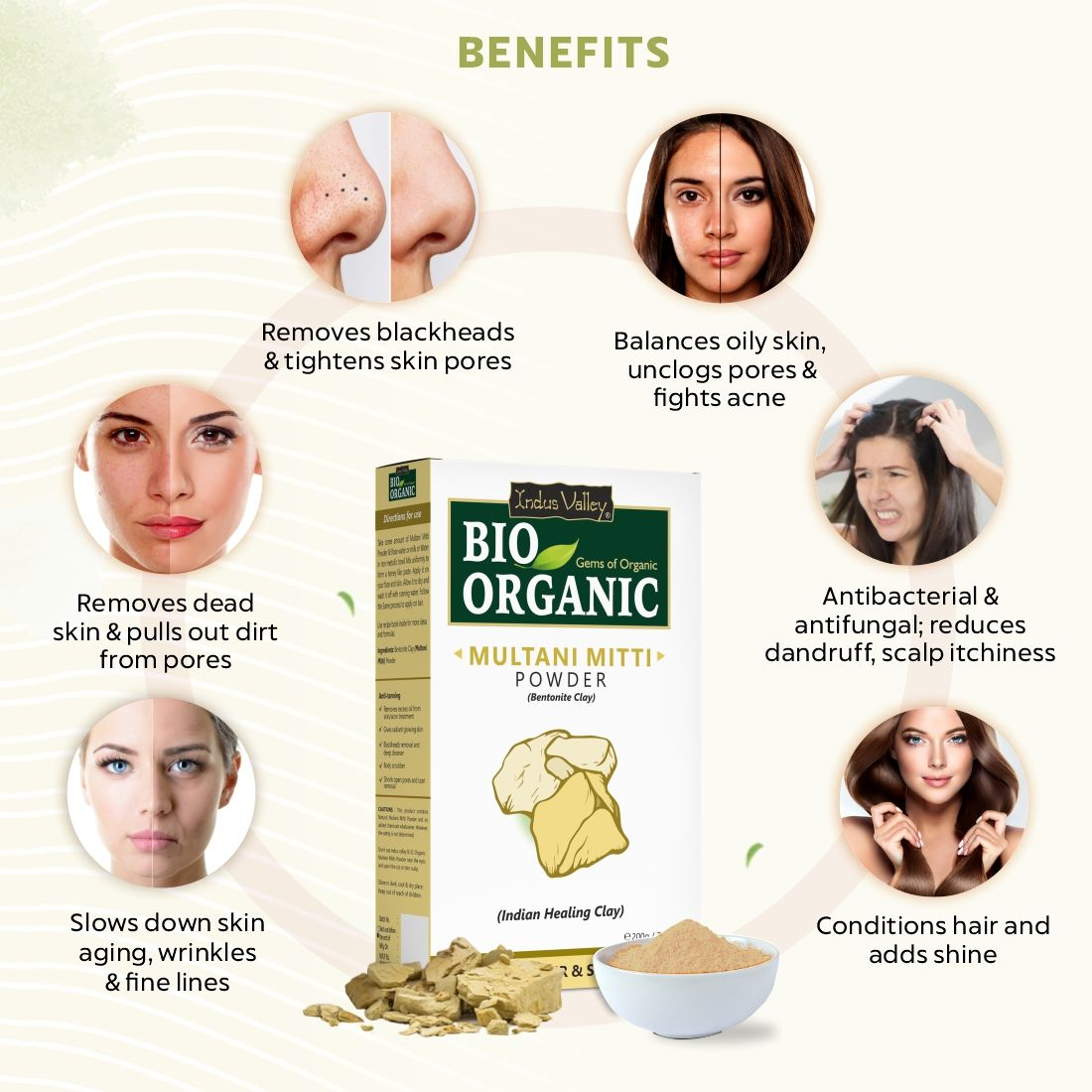 Custom Logo OEM Neem Leaf Powder and Multani Mitti Powder Combo Herbal multani mud wholesale Herbs For Hair Care and Skin Care